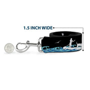 Dog Leash - SUP w/Dog Black/Blues/White