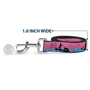 Dog Leash - SUP w/Dog Pink/Blues/Black