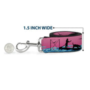 Dog Leash - SUP w/Dog Pink/Blues/Black