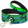Load image into Gallery viewer, Dog Leash - SUP w/Dog Neon Green/Blues/Black
