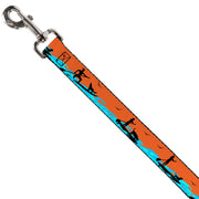 Dog Leash - SUP w/Dog Neon Orange/Blues/Black
