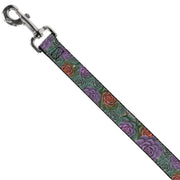 Dog Leash - Succulents Stacked Green/Pink/Orange