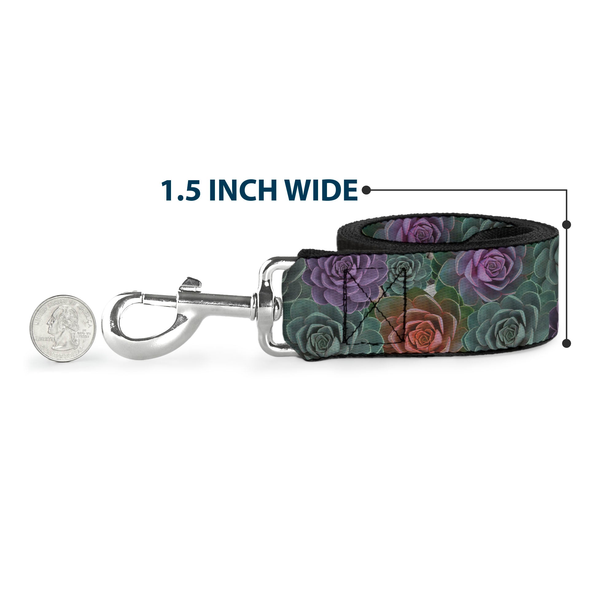 Dog Leash - Succulents Stacked Green/Pink/Orange