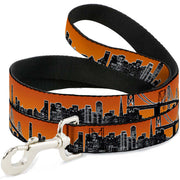 Dog Leash - San Francisco Vivid Skyline Orange Fade/Black