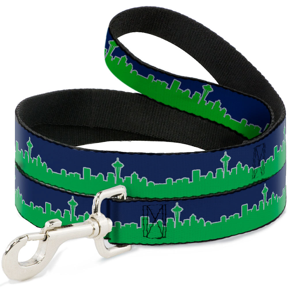 Dog Leash - Seattle Skyline Navy/Gray/Green