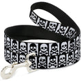 Load image into Gallery viewer, Dog Leash - Skull & Cross Bones Blocks Black/White White/Black
