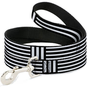 Dog Leash - Stripe Blocks Black/White