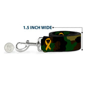 Dog Leash - Support Our Troops Camo Olive/Yellow Ribbon