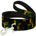 Load image into Gallery viewer, Dog Leash - Support Our Troops Camo Olive/Yellow Ribbon
