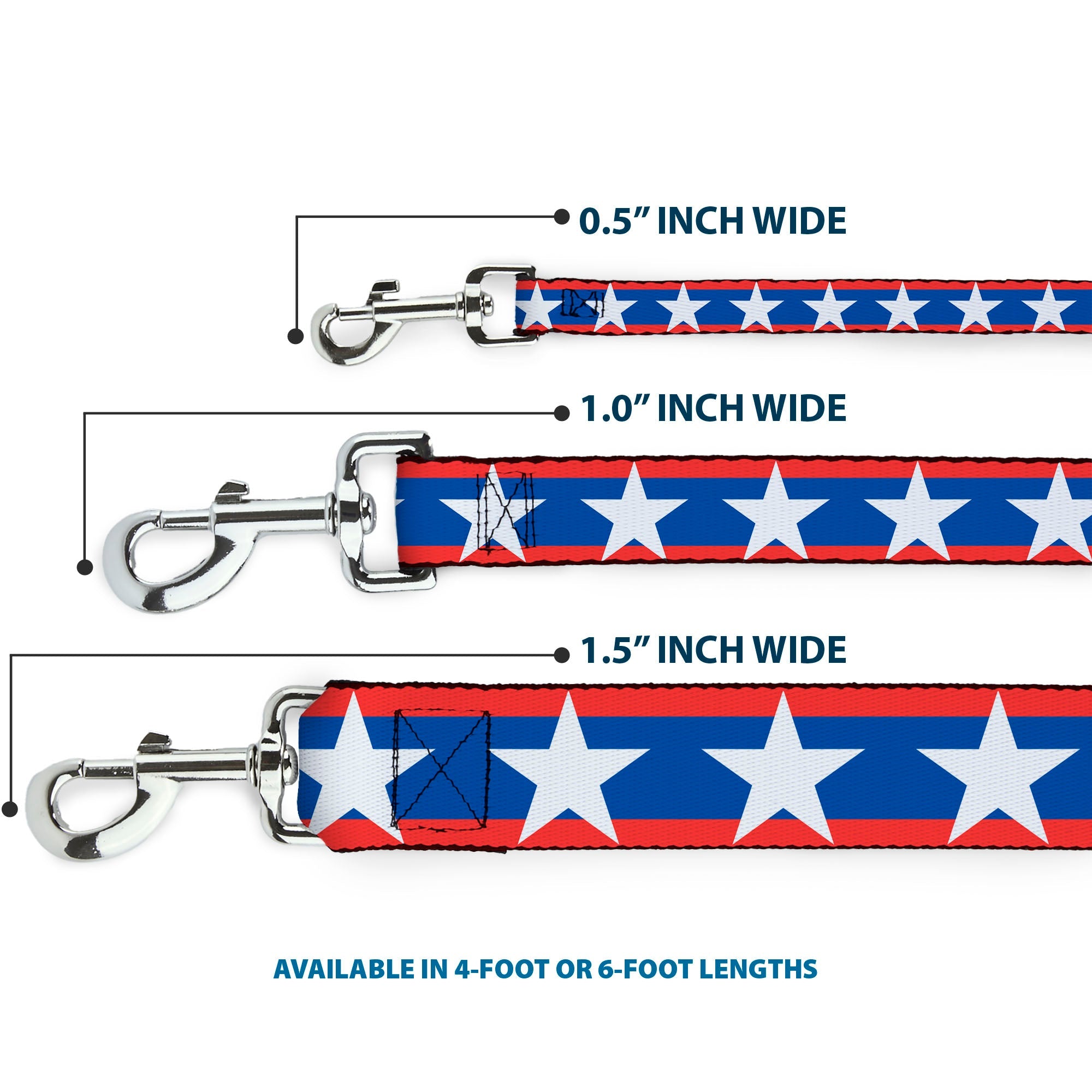 Dog Leash - Stars/Stripes Red/Blue/White