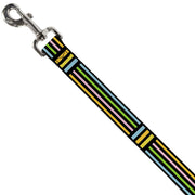 Dog Leash - Stripe Blocks Black/Multi Pastel