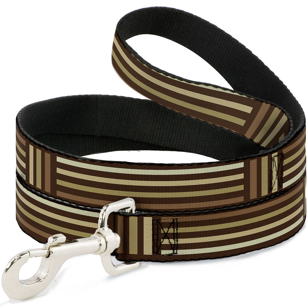 Dog Leash - Stripe Blocks Browns