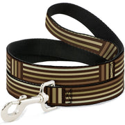 Dog Leash - Stripe Blocks Browns
