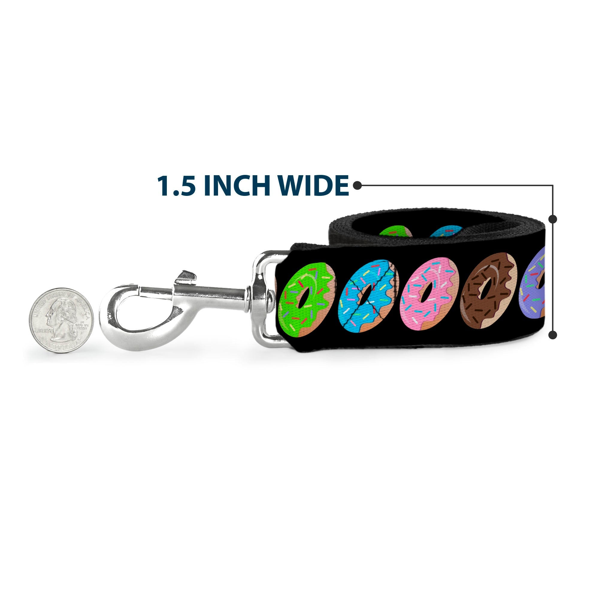 Dog Leash - Sprinkle Donuts Black/Multi Color