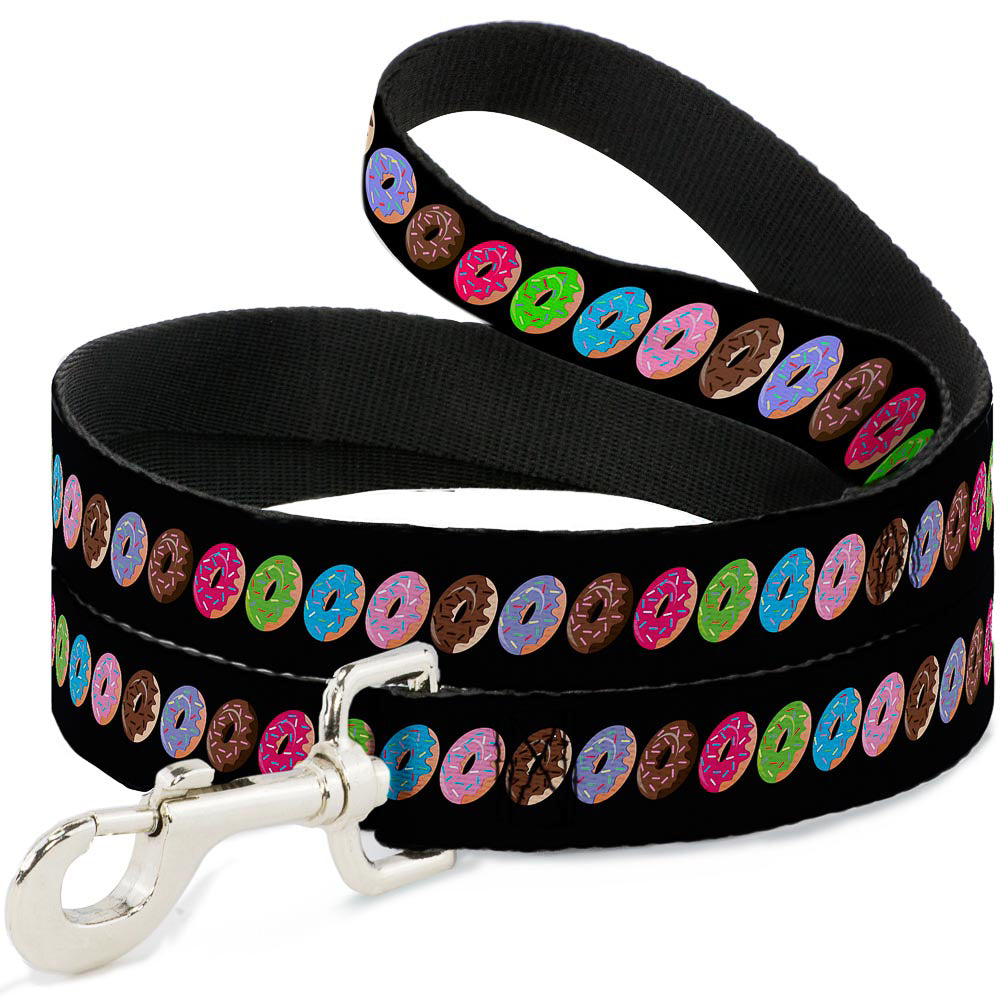 Dog Leash - Sprinkle Donuts Black/Multi Color