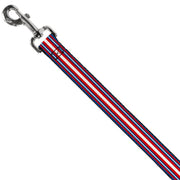 Dog Leash - Striped Blue/Red/White
