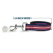 Dog Leash - Striped Blue/Red/White