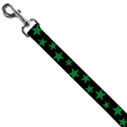Dog Leash - Stars Scattered Black/Green