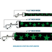 Dog Leash - Stars Scattered Black/Green