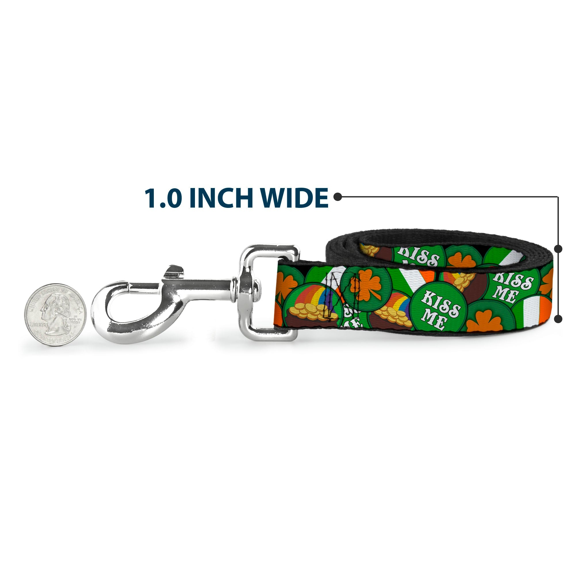 Dog Leash - St. Pat's 4-Buttons Stacked