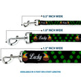 Load image into Gallery viewer, Dog Leash - St. Pat's LUCKY Pot of Gold/Shamrocks Scattered Black/Green/White
