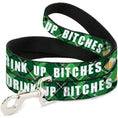 Load image into Gallery viewer, Dog Leash - St. Pat's DRINK UP BITCHES/Beer Mugs/Stacked Shamrocks Greens/White/Gold

