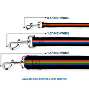 Dog Leash - Stripe Black/Rainbow