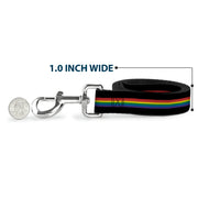 Dog Leash - Stripe Black/Rainbow
