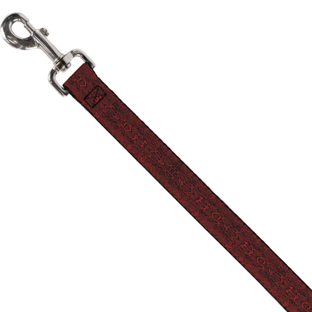 Dog Leash - Snake Skin 3 Red/Black