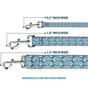 Dog Leash - Shark 3-Rows Light Blue