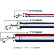 Dog Leash - Stripes Red/White/Blue