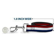Dog Leash - Stripes Red/White/Blue