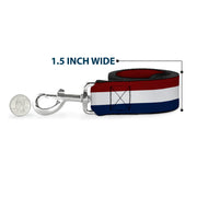 Dog Leash - Stripes Red/White/Blue