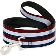 Dog Leash - Stripes Red/White/Blue