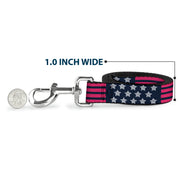 Dog Leash - Stars & Stripes2 Blue/White/Pink