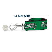 Dog Leash - Celtic Knot2 Greens/Black/White