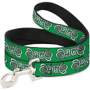 Dog Leash - Celtic Knot2 Greens/Black/White