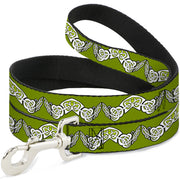 Dog Leash - Celtic Knot3 Olives/Black/White