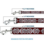 Dog Leash - Celtic Knot5 Reds/Black/White