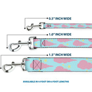Dog Leash - Cloudy/Starry Sky Aqua/Pink/Yellow