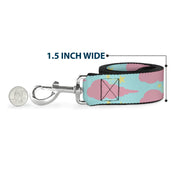 Dog Leash - Cloudy/Starry Sky Aqua/Pink/Yellow