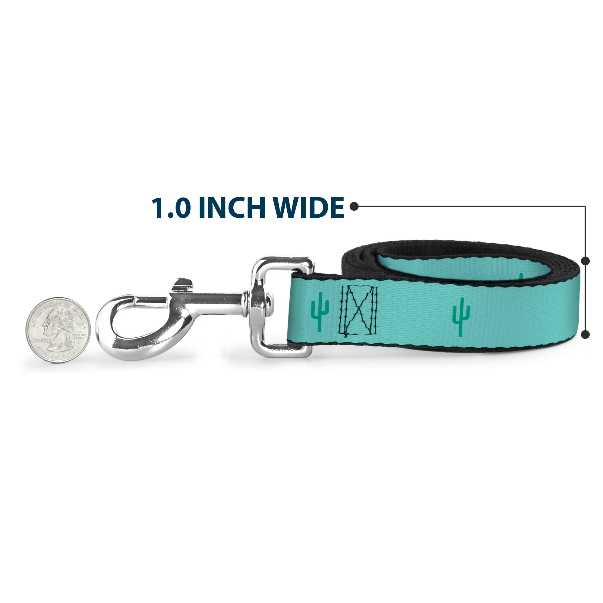 Dog Leash - Cacti1 Aqua Blues