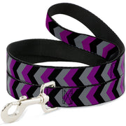 Dog Leash - Chevron Purple/Black/Gray