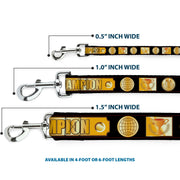 Dog Leash - CHAMPION Belt/Icons Black/Golds