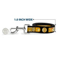 Load image into Gallery viewer, Dog Leash - CHAMPION Belt/Icons Black/Golds

