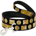 Load image into Gallery viewer, Dog Leash - CHAMPION Belt/Icons Black/Golds
