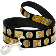 Dog Leash - CHAMPION Belt/Icons Black/Golds