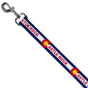 Dog Leash - Colorado CASTLE ROCK Flag Blue/White/Red/Yellows