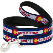 Dog Leash - Colorado CASTLE ROCK Flag Blue/White/Red/Yellows