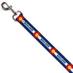 Dog Leash - Colorado BOULDER Flag Blue/White/Red/Yellow
